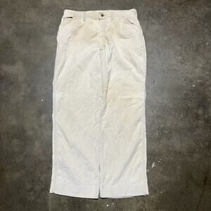 Vintage 70s Wrangler Cream Flared Wide Leg Corduroys 32x30